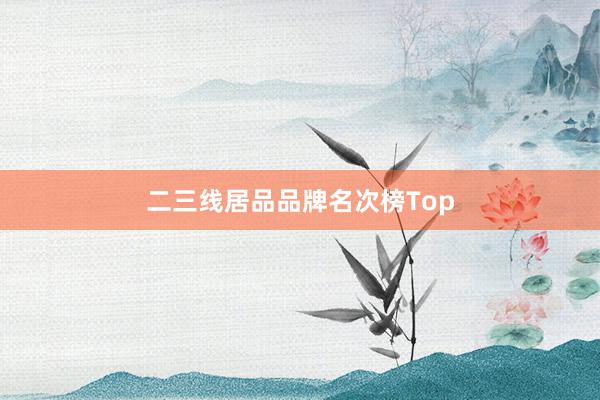 二三线居品品牌名次榜Top